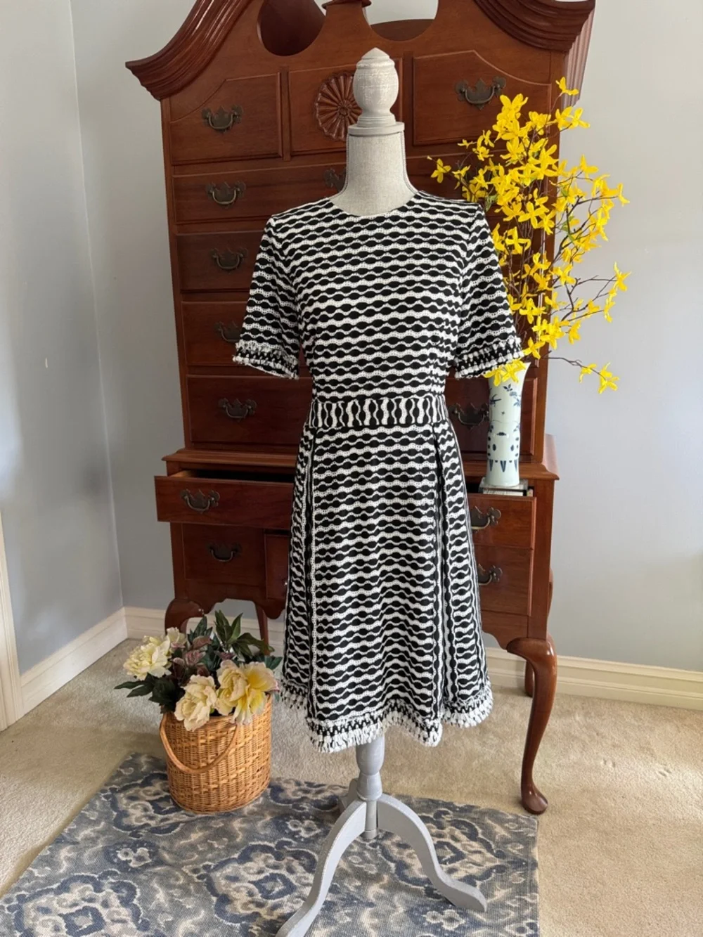 Tory Burch Paulina Lacey Dotted Dress New Size 8